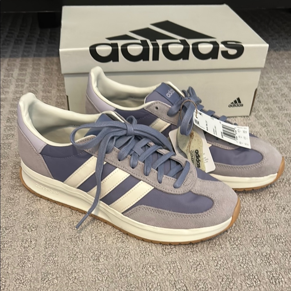 Adidas Purple and White Sneakers Cloudfoam